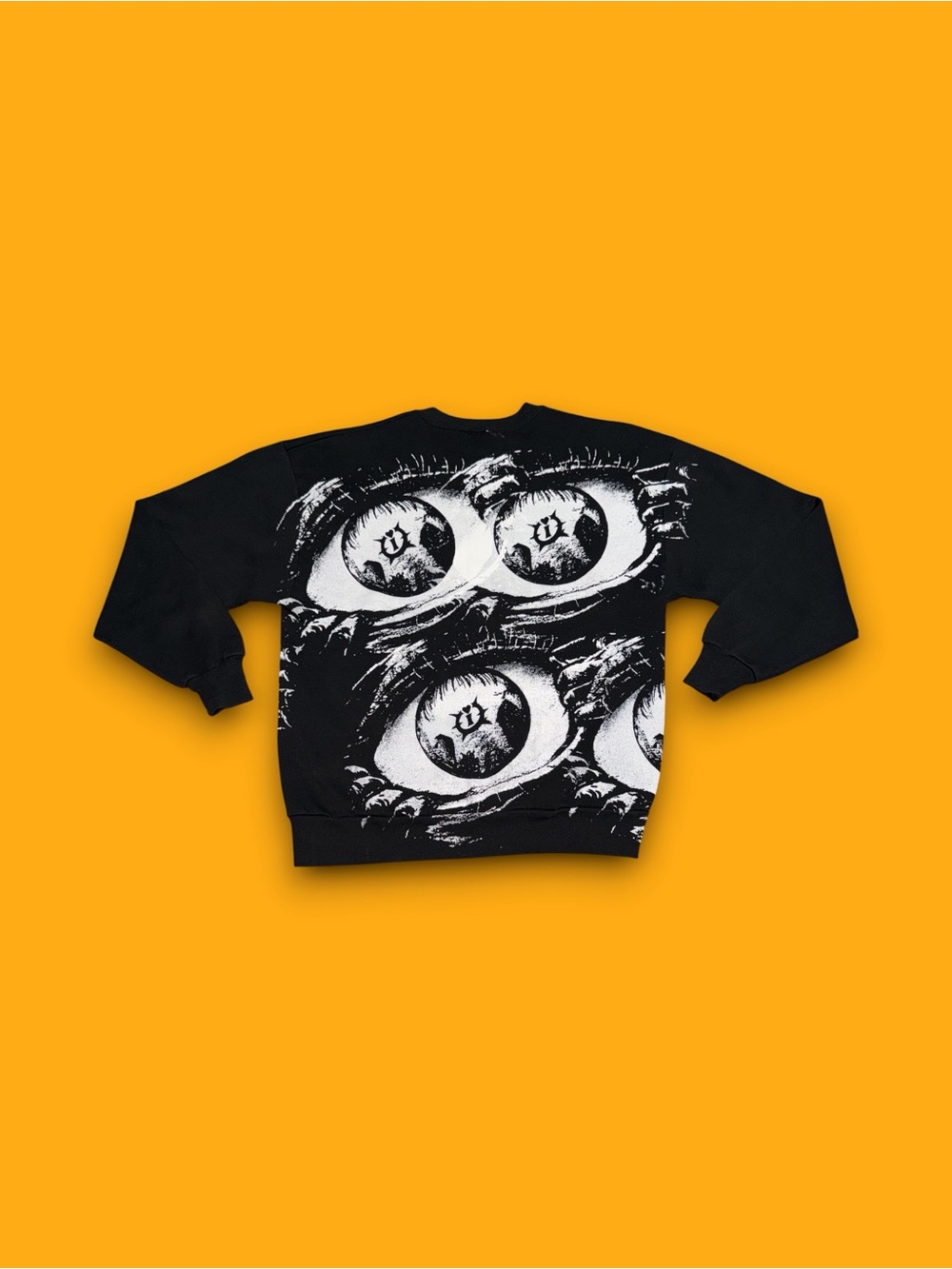 Vintage All seeing eyes dark graphic AOP Jerzees crewneck sweatshirt medium - Picture 2 of 5